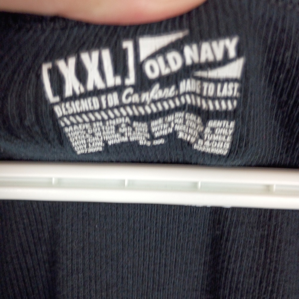 Old Navy Womens XXL Ribbed Tunic Tank Top Black Lettuce Hem 100% Cotton Scoop - Picture 3 of 5